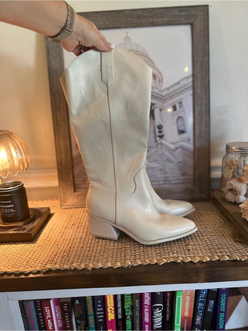 Madden Women’s Cream Western Knee-High Boots